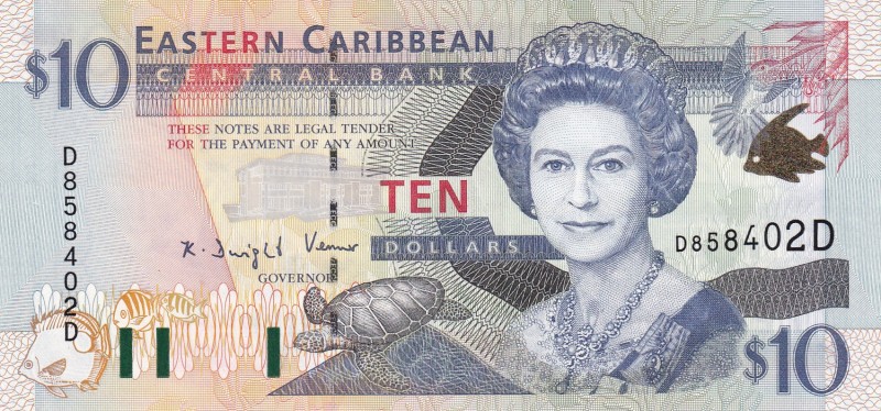 East Caribbean States, 10 Dollars, 2000, UNC,p38d

Serial Number: D 858402D
E...