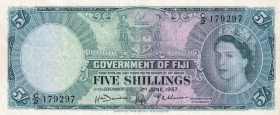 Fiji, 5 Shillings, 1957, VF,p51a

Serial Number: C/2 179297
Estimate: 60 - 120 USD
