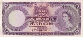 Fiji, 5 Pounds, 1967, XF,p54f

Serial Number: C/3 12212
Estimate: 750 - 1500 USD