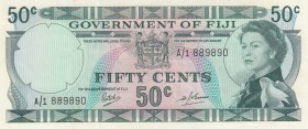 Fiji, 50 Cents, 1969, XF,p58a
Portrait of Queen Elizabeth II
Serial Number: A/1 889890
Estimate: 25 - 50 USD