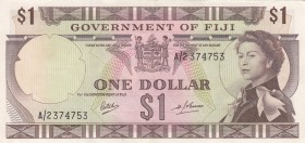 Fiji, 1 Dollars, 1969, XF,p59a
Portrait of Queen Elizabeth II
Serial Number: A/2374753
Estimate: 60 - 120 USD