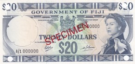 Fiji, 20 Dollars, 1969, UNC,p63s, SPECİMEN

Serial Number: A/1 000000
Estimate: 1000 - 2000 USD