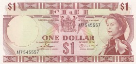 Fiji, 1 Dollar, 1974, UNC (-),p71a
Sign: Barnes-Earland
Serial Number: A/7 545557
Estimate: 30 - 60 USD