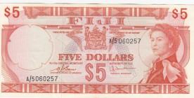 Fiji, 5 Dollars, 1974, XF,p73c
Portrait of Queen Elizabeth II
Serial Number: A/5060257
Estimate: 75 - 150 USD