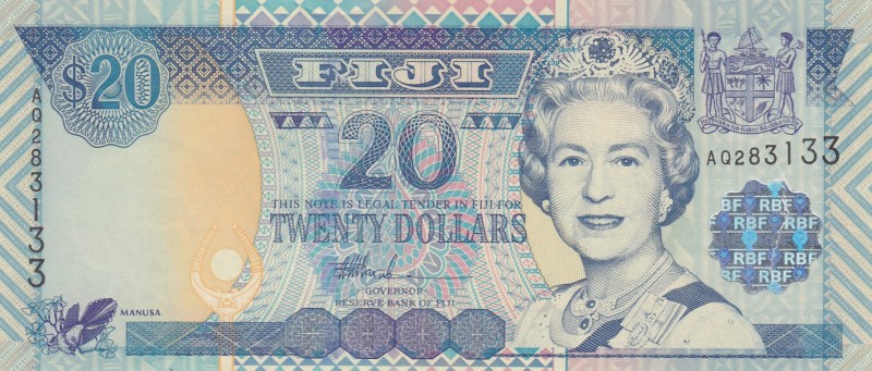 Fiji, 20 Dollars, 2002, UNC,p107
Portrait of Queen Elizabeth II
Serial Number:...