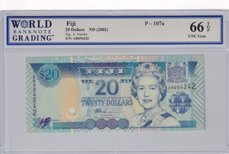 Fiji, 20 Dollars, 2002, UNC,p107a
WBG 66 TOP
Serial Number: AR 094242
Estimat...