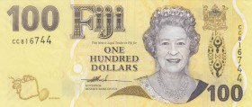 Fiji, 100 Dollars, 2007, UNC,p114a
Portrait of Queen Elizabeth II
Serial Number: CC816744
Estimate: 100 - 200 USD