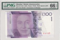 Gibraltar, 100 Pounds, 2011, UNC,p39
PMG 66 EPQ
Serial Number: A/AA 181123
Estimate: 200 - 400 USD