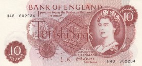 Great Britain, 10 Shillings, 1961, UNC,p373a
Sign: O'Brian
Serial Number: H48 602234
Estimate: 30 - 60 USD
