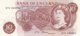 Great Britain, 10 Shillings, 1967, UNC,p373c
Sign: Fforde
Serial Number: 67U 048982
Estimate: 10 - 20 USD