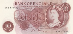 Great Britain, 10 Shillings, 1967, UNC,p373c, "R" first prefix
Sing: Fforde
Serial Number: 98R 171322
Estimate: 20 - 40 USD