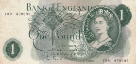 Great Britain, 1 Pound, 1960-1961, XF,p374a
Queen II.Elizabeth potrait
Serial Number: Y38 478593
Estimate: 50 - 100 USD