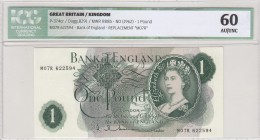 Great Britain, 1 Pound, 1962, UNC,p374cr, REPLACEMENT
ICG 60, Sign: Hollom
Serial Number: M07R 622594
Estimate: 150 - 300 USD