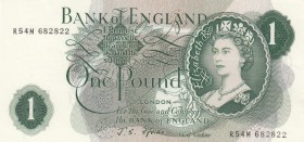 Great Britain, 1 Pound, 1967, UNC,p374e, "R54M" last prefix
Rare, Sign: Fforde
Serial Number: R54M 682822
Estimate: 350 - 700 USD
