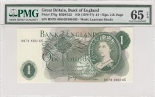 Great Britain, 1 Pound, 1970, UNC,p374g
PMG 65 EPQ, Sign: Page
Serial Number: HN79 386165
Estimate: 30 - 60 USD