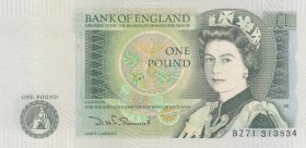 Great Britain, 1 Pound, 1970, UNC,p374g
Sign: Sommerset
Serial Number: BZ71 313834
Estimate: 10 - 20 USD
