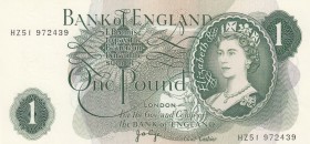 Great Britain, 1 Pound, 1970, AUNC,p374g, "HZ" Last prefix

Serial Number: HZ51 972439
Estimate: 15 - 30 USD