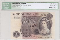 Great Britain, 10 Pounds, 1964, UNC,p376s
ICG 66, Portrait of Queen Elizabeth II
Serial Number: A 15 944859
Estimate: 150 - 300 USD