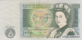 Great Britain, 1 Pound, 1978, XF,p377a
Sign: Page
Serial Number: E39N 552669
Estimate: 15 - 30 USD