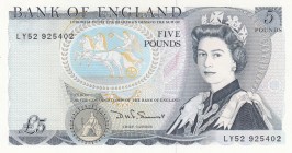Great Britain, 5 Pounds, 1980, UNC,p378c
sign: Sommerset 
Serial Number: LY52 925402
Estimate: 50 - 100 USD