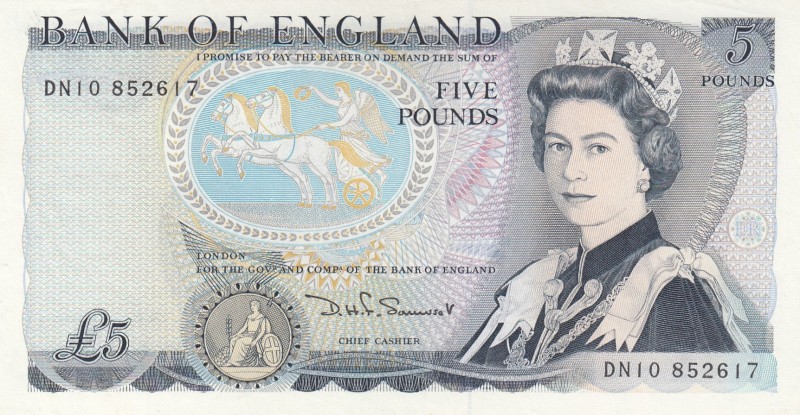 Great Britain, 5 Pounds, 1980, UNC,p378c

Serial Number: DN10 852617
Estimate...