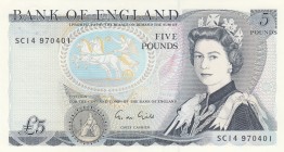 Great Britain, 5 Pounds, 1988, UNC,p378f
Sign: Gill, There are two pin holes in the upper left corner of the banknote
Serial Number: SC14 970401
Es...