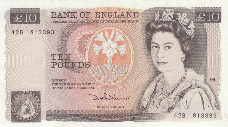 Great Britain, 10 Pounds, 1980, UNC (-),p379b
Sign: Sommerset
Serial Number: 4...