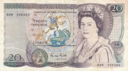 Great Britain, 20 Pounds, 1988, XF,p380e
Sign: Gill
Serial Number: 69M 208369
Estimate: 50 - 100 USD