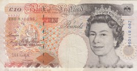 Great Britain, 10 Pounds, 1992, VF,p383, Experimental issue
Sign: Kentfield
Serial Number: Z90 811096
Estimate: 150 - 300 USD