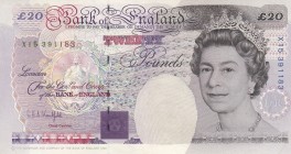 Great Britain, 20 Pounds , 1993, XF (+),p387a, "X" first prefix
Sign: Kentfield
Serial Number: X15 391183
Estimate: 50 - 100 USD
