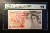 Great Britain, 50 Dollars, 1994, UNC,p388a
PMG 66 EPQ, Portrait of Queen Elizabeth II
Serial Number: B 73 894906
Estimate: 175 - 350 USD
