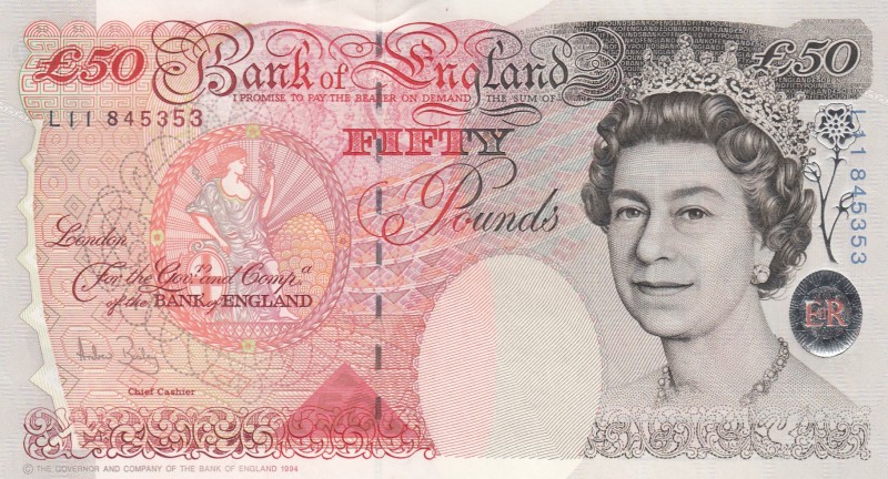 Great Britain, 50 Pounds , 2006, UNC,p388c
sign: Bailey
Serial Number: L11 845...