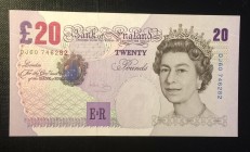Great Britain, 20 Pounds, 2004, UNC,p390c
Queen II.Elizabeth potrait
Serial Number: DJ60 746282
Estimate: 40 - 80 USD