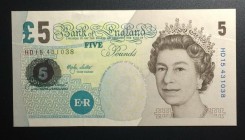 Great Britain, 5 Pounds, 2002, UNC,p391b
Sign: Lowther
Serial Number: HD15 431038
Estimate: 15 - 30 USD