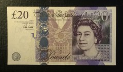 Great Britain, 20 Pounds, 2015, UNC,p392c
Queen II.Elizabeth potrait
Serial Number: KH46 108652
Estimate: 40 - 80 USD