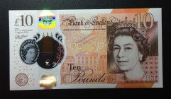 Great Britain, 10 Pounds, 2017, UNC,pNew
Sign: Cleland, polymer
Serial Number: AH31 753740
Estimate: 15 - 30 USD