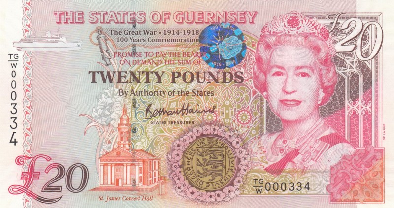 Guernsey, 20 Pounds , 2012, UNC,p61a, Low serial number
Commemorative Issue (Th...