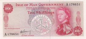 Isle of Man, 10 Shillings, 1961, UNC,p24a
Sign: Garvey
Serial Number: A 178651
Estimate: 150 - 300 USD