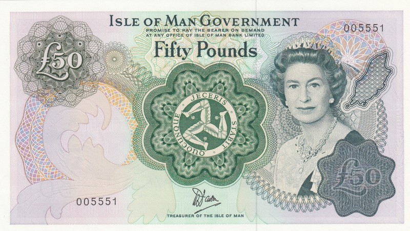 Isle of Man, 50 Pounds, 1983, UNC,p391d

Serial Number: 005551
Estimate: 150 ...