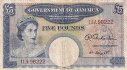 Jamaica, 5 Pounds, 1960, FINE,p48b

Serial Number: 11A 98222
Estimate: 1000 - 2000 USD