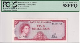 Jamaica, 5 Shillings, 1964, AUNC,p51Ab
PCGS 58 PPQ, Sign: Stanley W. Payton
Serial Number: EL 698313
Estimate: 250 - 500 USD