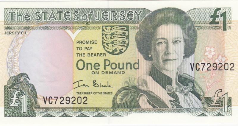 Jersey, 1 Pound, 2000, UNC,p26a
Portrait of Queen Elizabeth II
Serial Number: ...