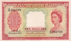 Malaya and British Borneo, 10 Dollars, 1953, AUNC (+),p3

Serial Number: A/15 256789
Estimate: 250 - 500 USD