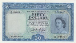 Malaya and British Borneo, 50 Dollars, 1953, AUNC,p4b

Serial Number: A/12 594872
Estimate: 1500 - 3000 USD