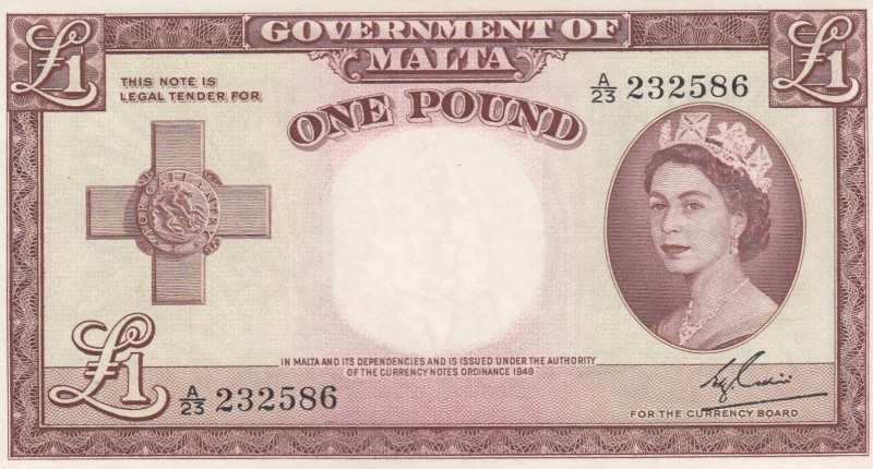 Malta, 1 Pound, 1954, AUNC,p24a

Serial Number: A/23 232586
Estimate: 125 - 2...