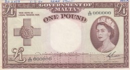 Malta, 1 Pound, 1954, UNC,p24as, SPECİMEN

Serial Number: A/23 00000
Estimate: 400 - 800 USD