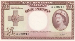 Malta, 1 Pound, 1954, UNC,p24b

Serial Number: A/26 220213
Estimate: 250 - 500 USD