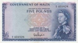 Malta, 5 Pounds, 1961, AUNC,p27a

Serial Number: A/4 431828
Estimate: 600 - 1200 USD