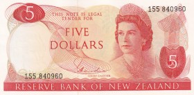 New Zealand, 5 Dollars, 1977, UNC,p165d 
Sign: Hardie
Serial Number: 155 840960
Estimate: 50 - 100 USD