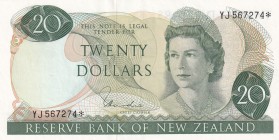 New Zealand, 20 Dollars, 1977, UNC,p167dr, REPLACEMENT
Sign: Hardie
Serial Number: YJ 567274*
Estimate: 150 - 300 USD